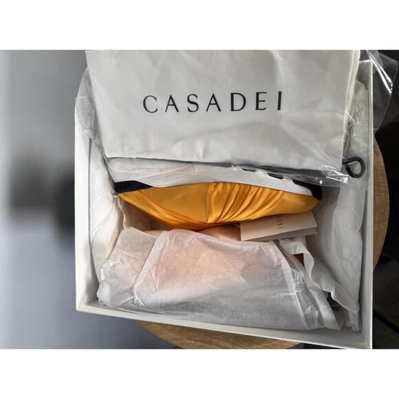 Casadei Orange NWB Satin Slip-On Sneakers Women’s Luxury Designer Size 7 - Picture 3 of 11